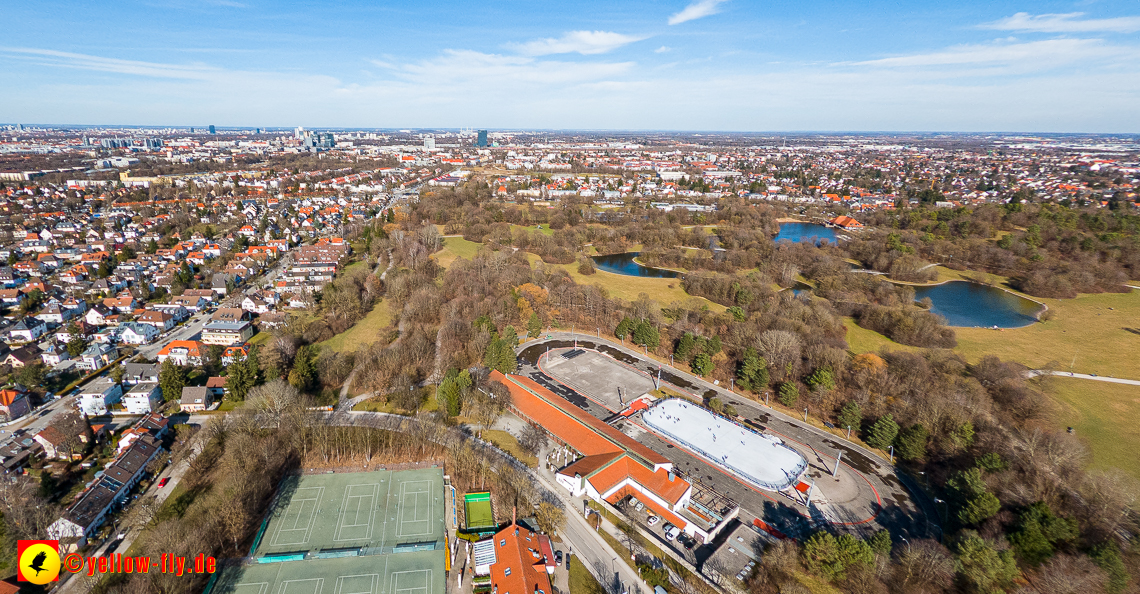 20.02.2023 -  Ostparksee und Schule am Strehleranger mit Umgebung in Neuperlach